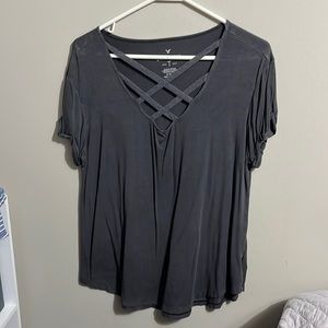 Gray soft and sexy lacy t shirt